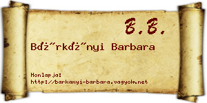 Bárkányi Barbara névjegykártya