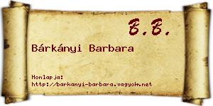 Bárkányi Barbara névjegykártya