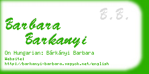 barbara barkanyi business card
